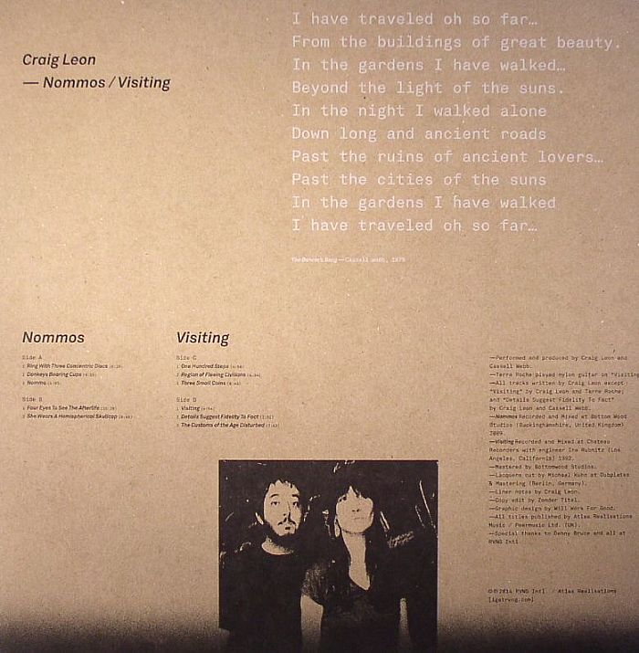 Craig Leon - Anthology of Interplanetary Folk Music Vol. 1: Nommos / Visiting - 2LP - Image 2