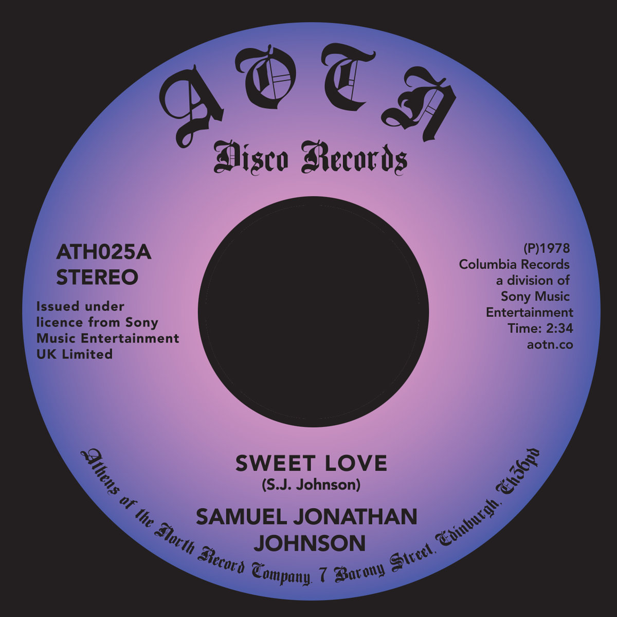 Samuel Jonathan Johnson - Sweet Love - 7"