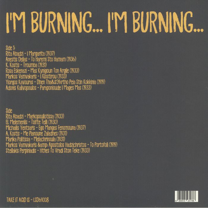 V/A - I'm Burning... I'm Burning...: Rembetika Gems from the Greek Underground - LP - Image 2