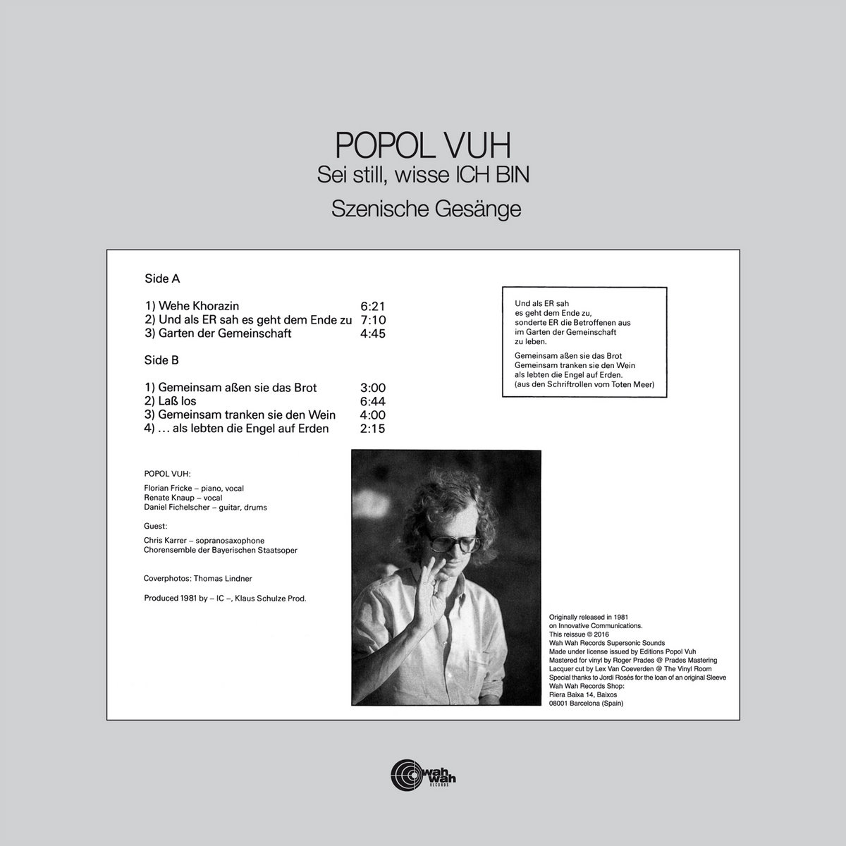 Popol Vuh - Sei still, wisse ICH BIN - LP - Image 2