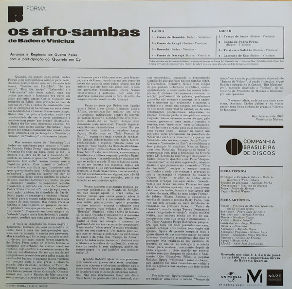 Baden Powell & Vinícius De Moraes - Os Afro-Sambas - LP - Image 2