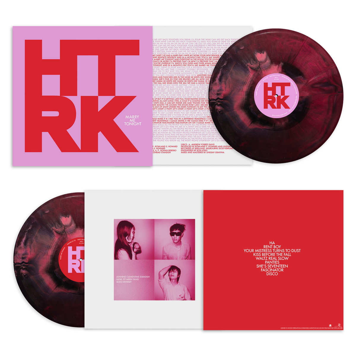 HTRK - Marry Me Tonight - LP (Pink/Black) - Image 2